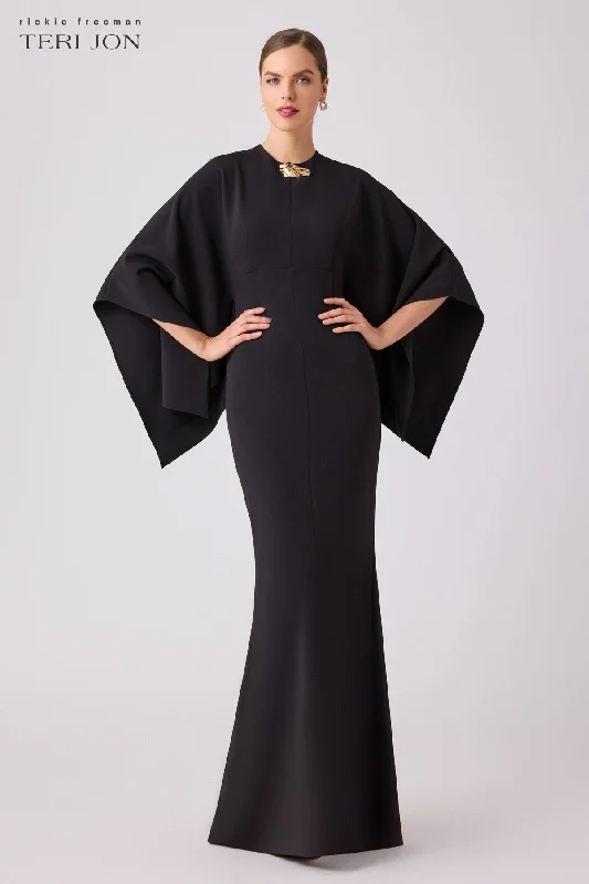 Stretch Crepe Kimono Day To Evening Gown