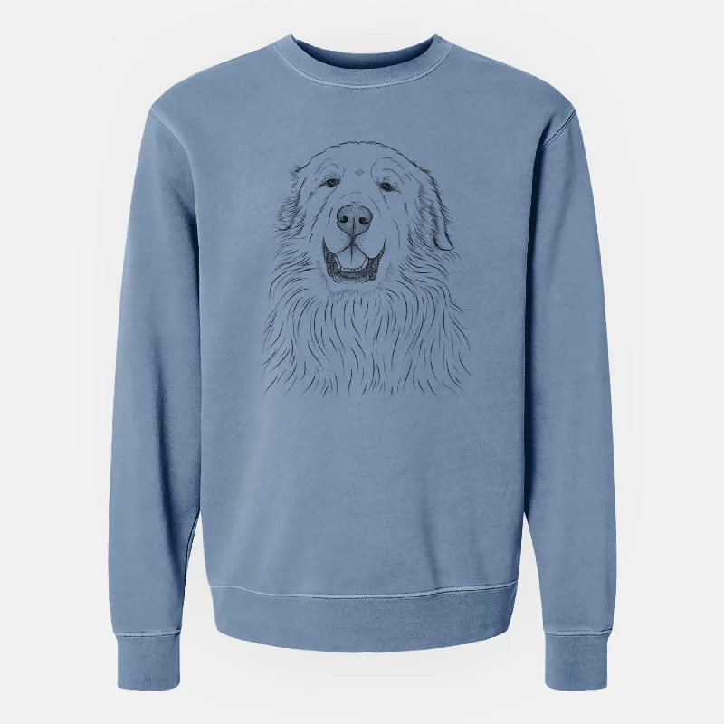 Bare Horton the Great Pyrenees - Unisex Pigment Dyed Crew Sweatshirt