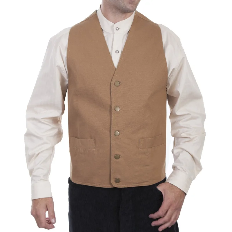 Scully Men's Classic Canvas Brown Western Vest RW041N-BRN