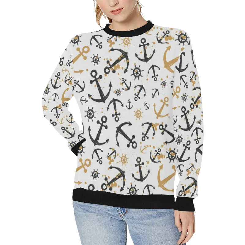 Anchors Rudders pattern Women's Crew Neck Sweatshirt